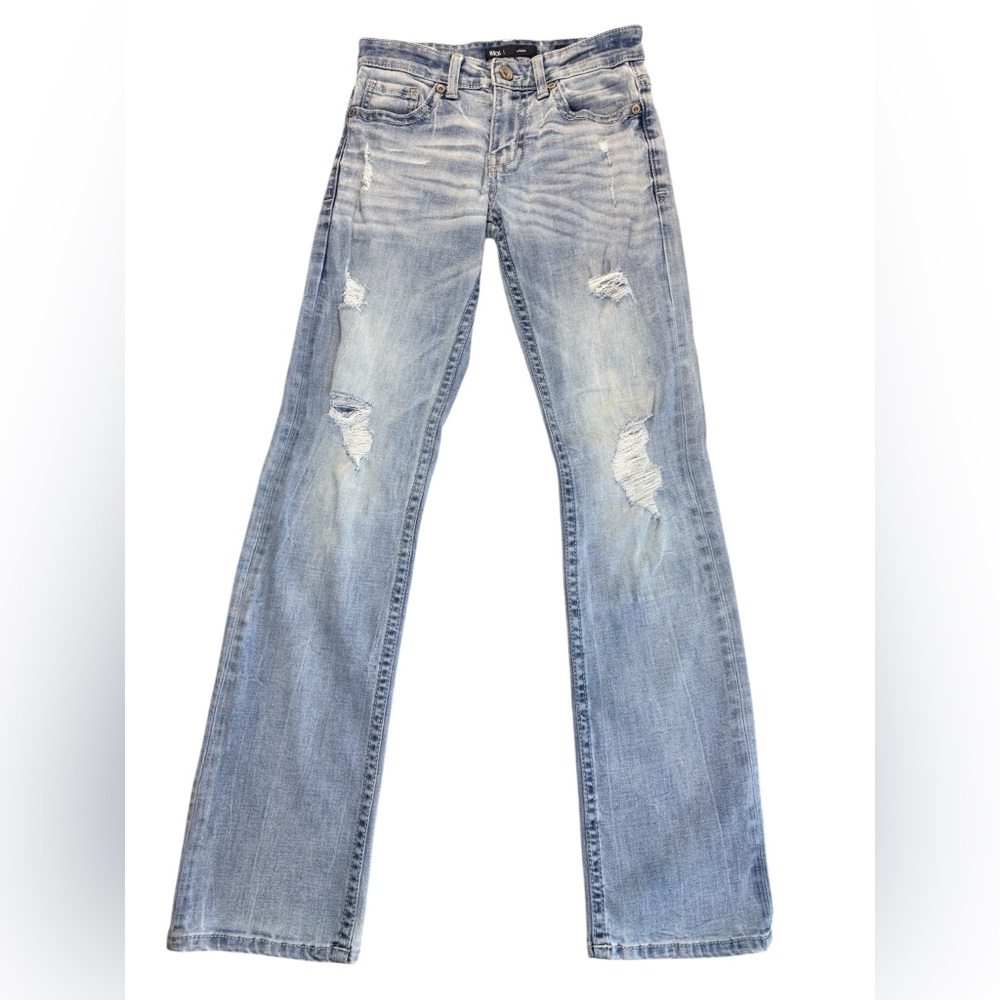 BKE Aiden Bootleg Distressed Denim Jeans 27 X 34